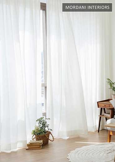 Polyester White Sheer Curtains